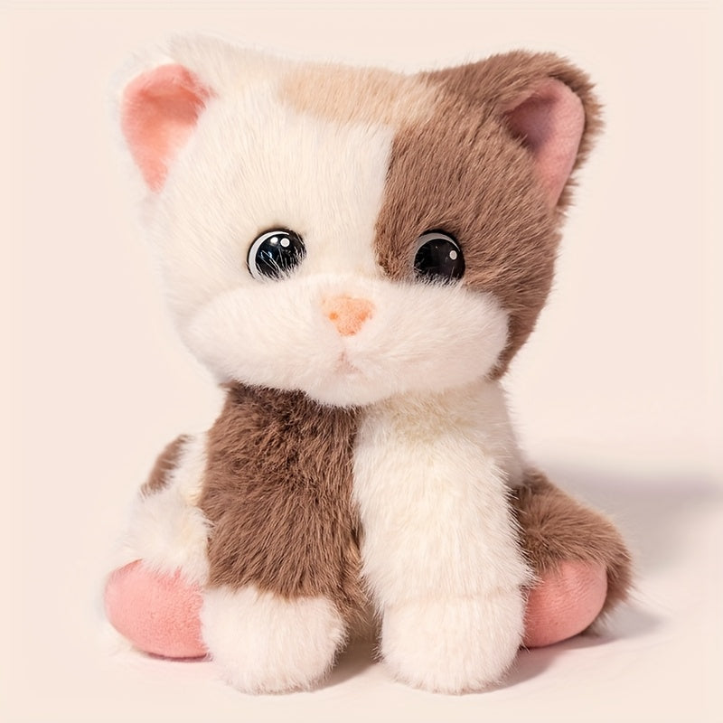 Fluffy Calico Cat Plush Stuffed Animal Toy