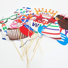 22pcs Happy Birthday Party Photo Props Party Favors Supplies for Kids Men Women