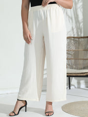  High Rise Wide Leg Trousers With Pockets