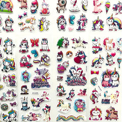 3D Unicorn Stickers 114 Designs Mixed Colors Puffy Sticker Bulk Sheets