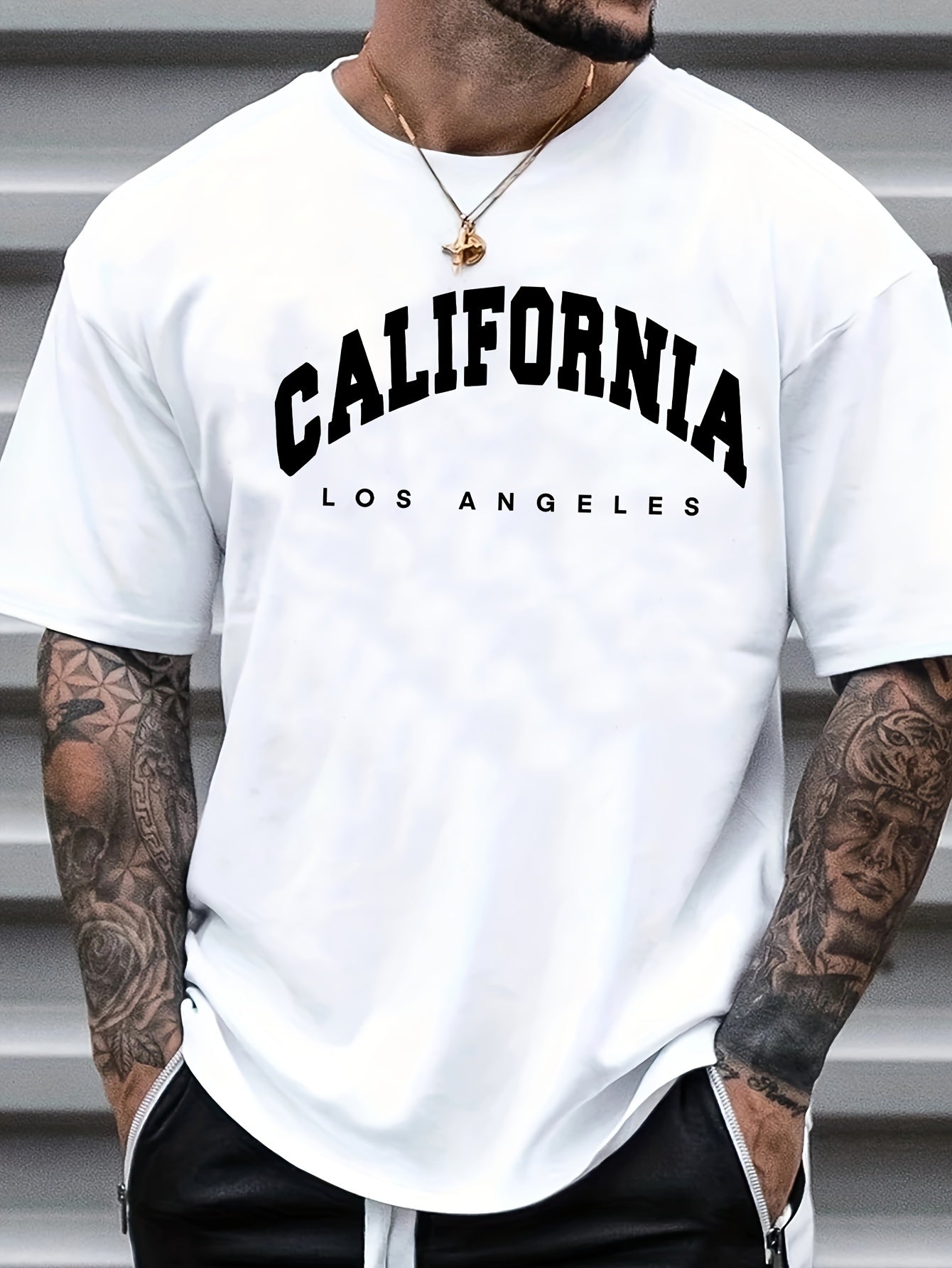 California Letter K Print Men's Graphic Crew Neck Active T Shirt