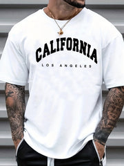 California Letter K Print Men's Graphic Crew Neck Active T Shirt