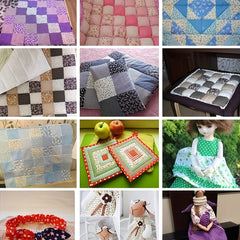 8pcs 9.8in Square Cotton Patterned Sewing Fabric Quilting DIY Scrapbooking
