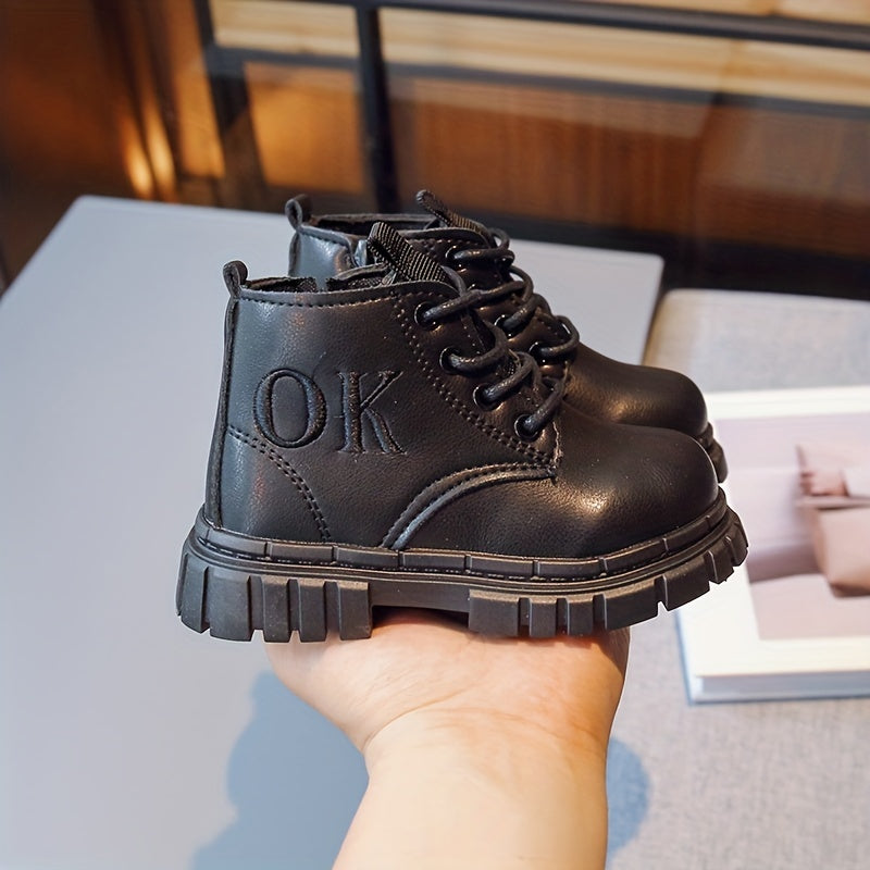 Girls Vintage Lace-Up Ankle Boots Non-Slip Comfortable Shoes