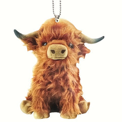 Highland Bull 2D Acrylic Car Pendant - Add Vitality to Your Car
