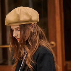 Solid Beret Casual All match Hat Autumn And Winter Warm Painter Hat