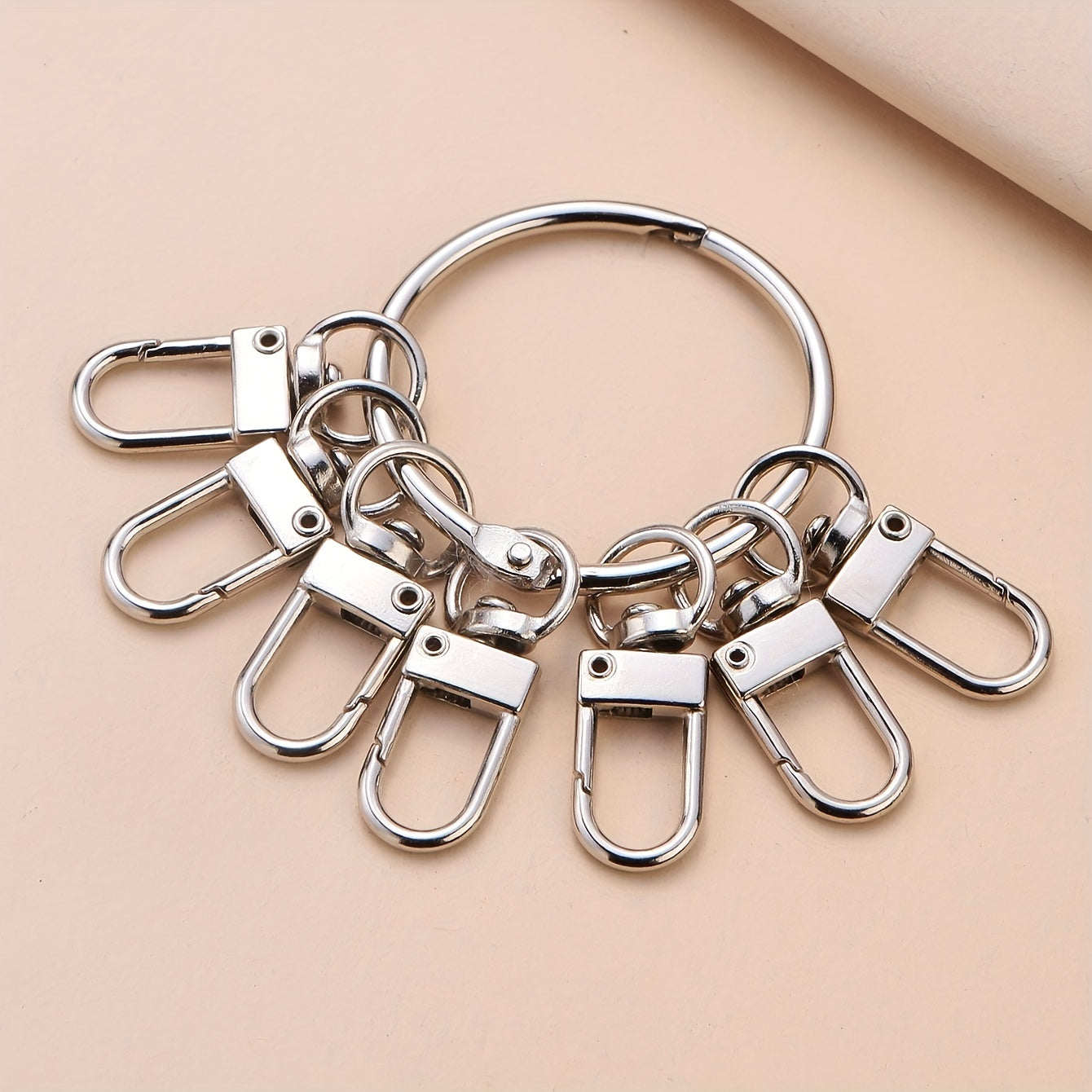 7pcs Metal Key Ring Set Quick Buckle Keychains
