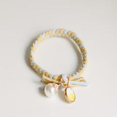 Faux Pearl Decor Hair Tie Braided Hair Ring Hair Rope High Elasticity
