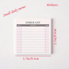 Small Fresh Planner Tearable Memo Pad 60 Pages
