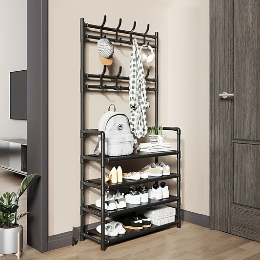 Stainless Steel Shoe Hat Rack Clothes Rack Floor Bedroom Hanging Garment Rack