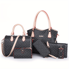 Faux Leather Tote Bag Set for Work & Dating