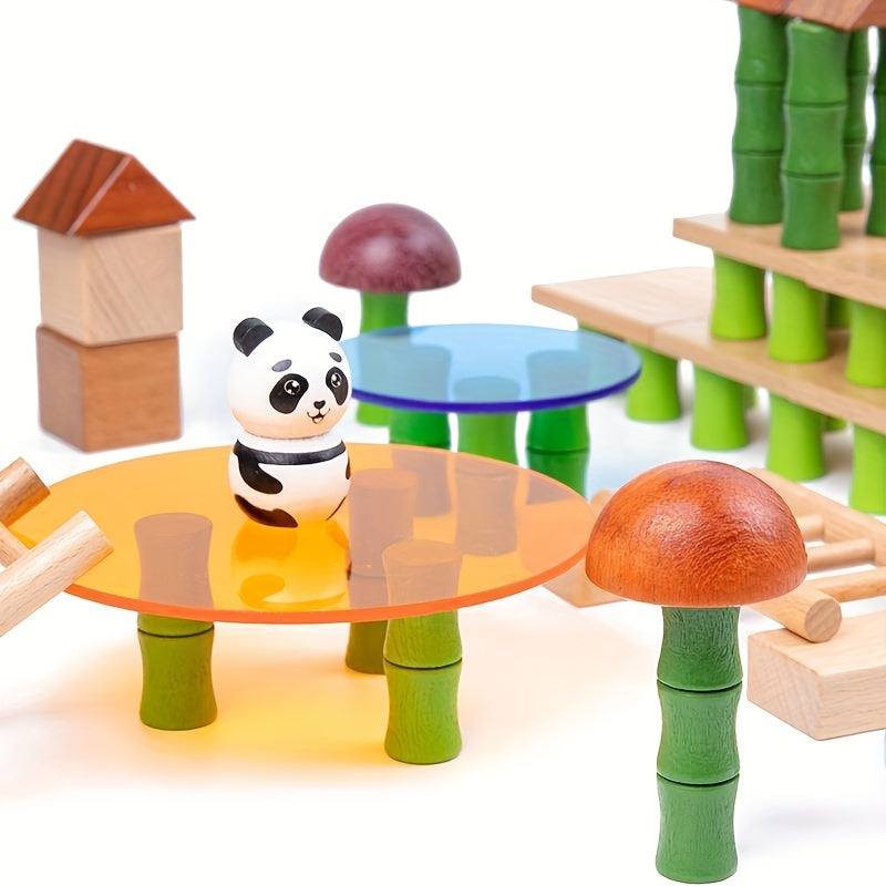 Chinese Style Bamboo Forest Building Blocks - Panda Element Model