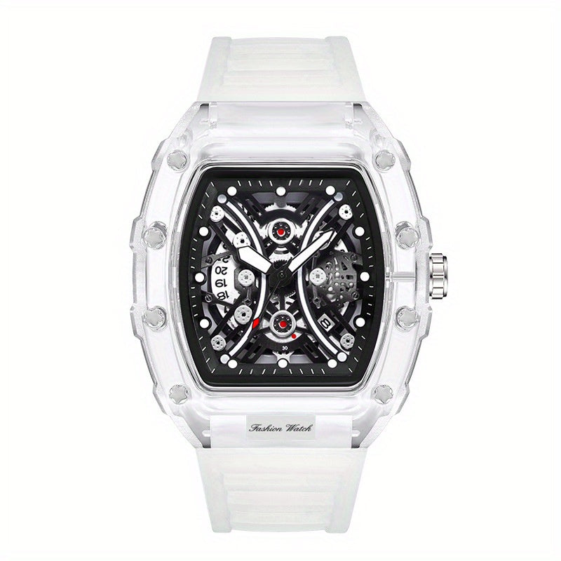 Men's Transparent Barrel Hollow Night Glow Automatic Quartz Watch