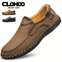 CLOHOO Men's Stitch Loafers Non Slip Casual Shoes