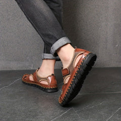 Men's Non Slip Hook And Loop Sandals Wear resistant Comfy Beach Shoes Summer