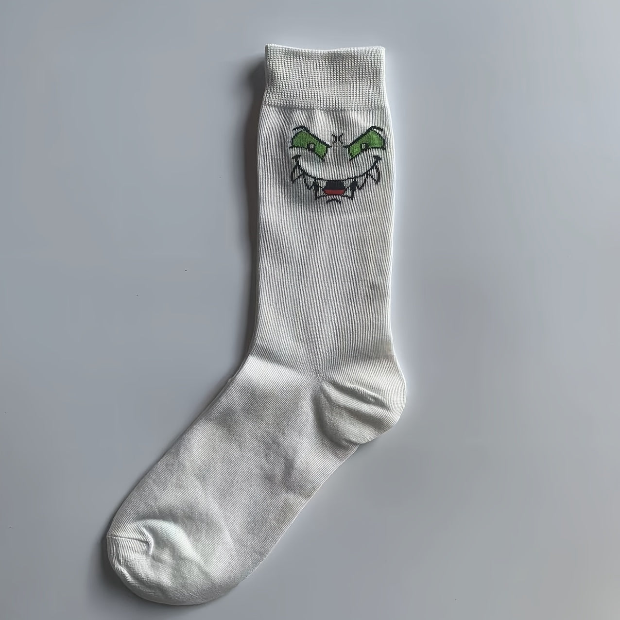 5 Pairs Cartoon Eyes Print Socks Women's Mid Tube Stockings