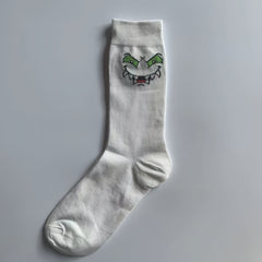 5 Pairs Cartoon Eyes Print Socks Women's Mid Tube Stockings