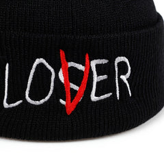 1pc LOSER Pattern Men's Knitted Cap Winter Warm Cap