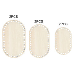 6pcs DIY Oval Blank Crochet Basket Wood Base 2mm Thickness Craft Making