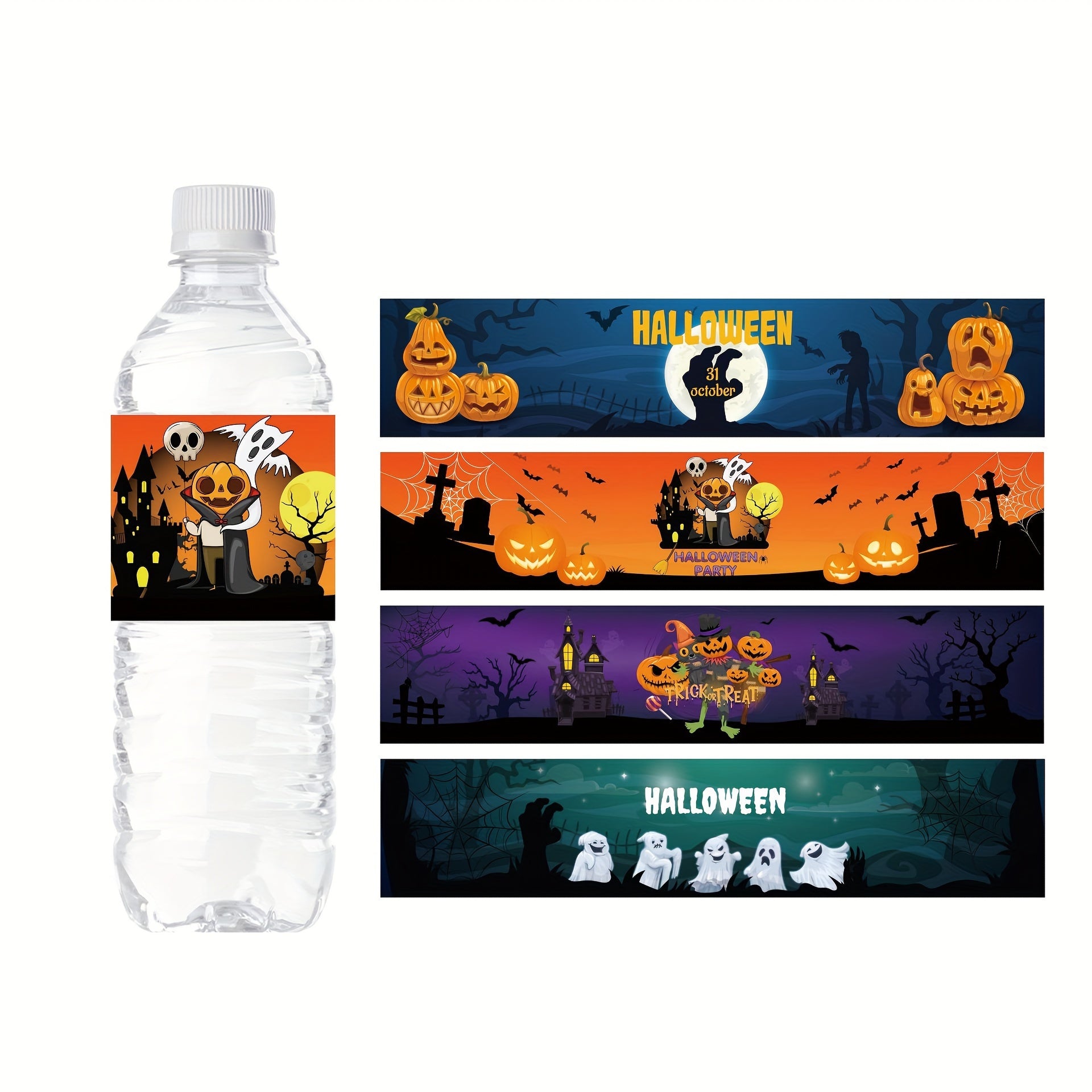 Halloween Theme Waterproof Bottle Stickers for Decorations
