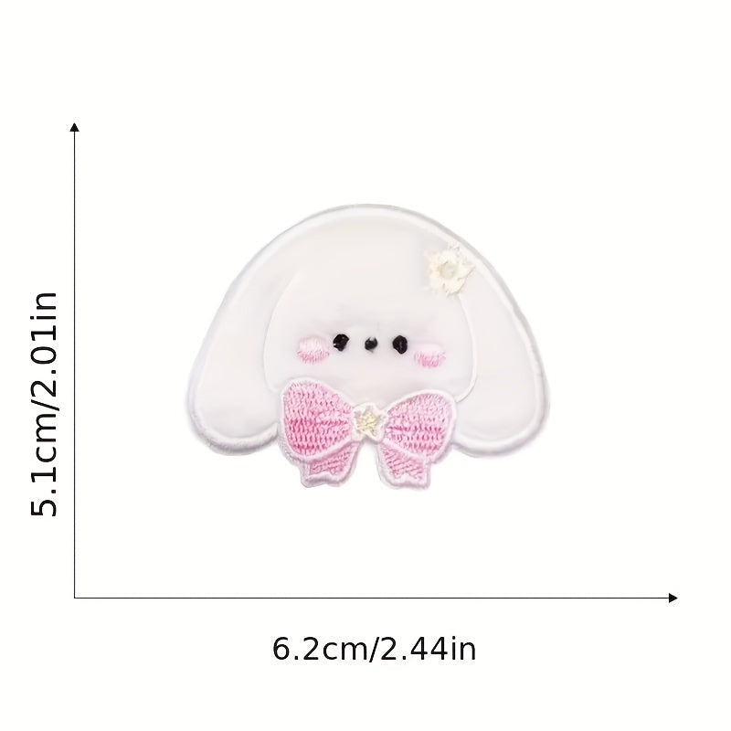Plush Rabbit Embroidery Stickers for Phone Case Decor