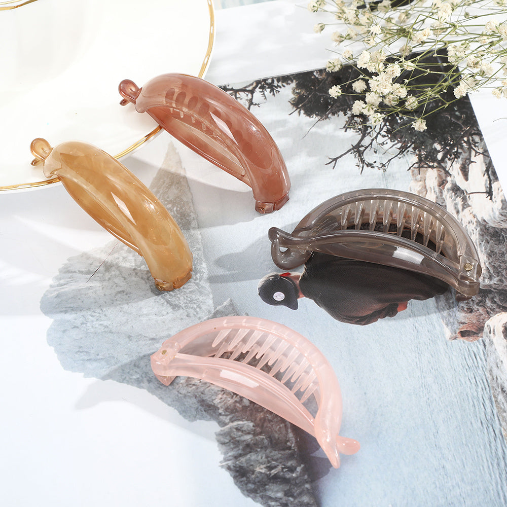 Translucent Hair Clip Girl Banana Clip Vertical Clip Ponytail Clip