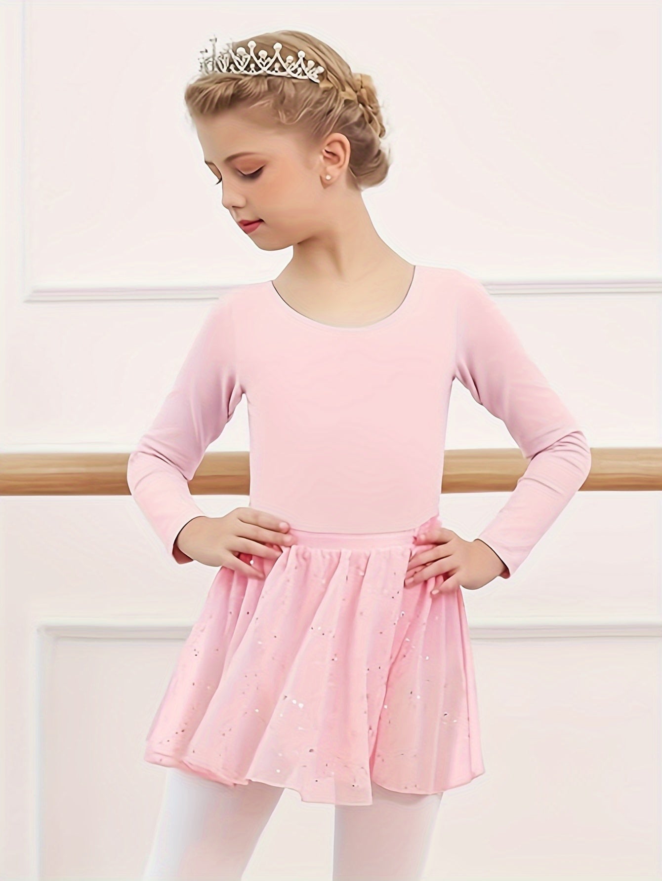 2pcs Girls Polka Dot Ballet Skirt Dance Gymnastics Cheerleading