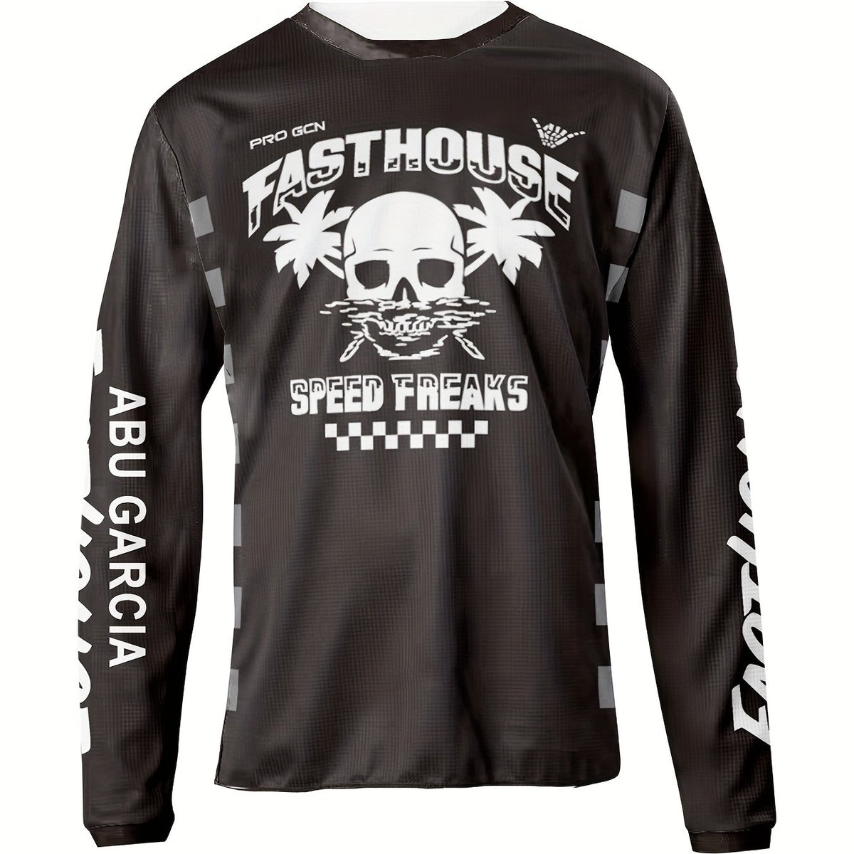 Men's Skull Cycling Jersey Fast Dry Long Sleeve Biking Shirt