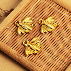3Pcs Silver Plated Bee Charm Pendant DIY Craft