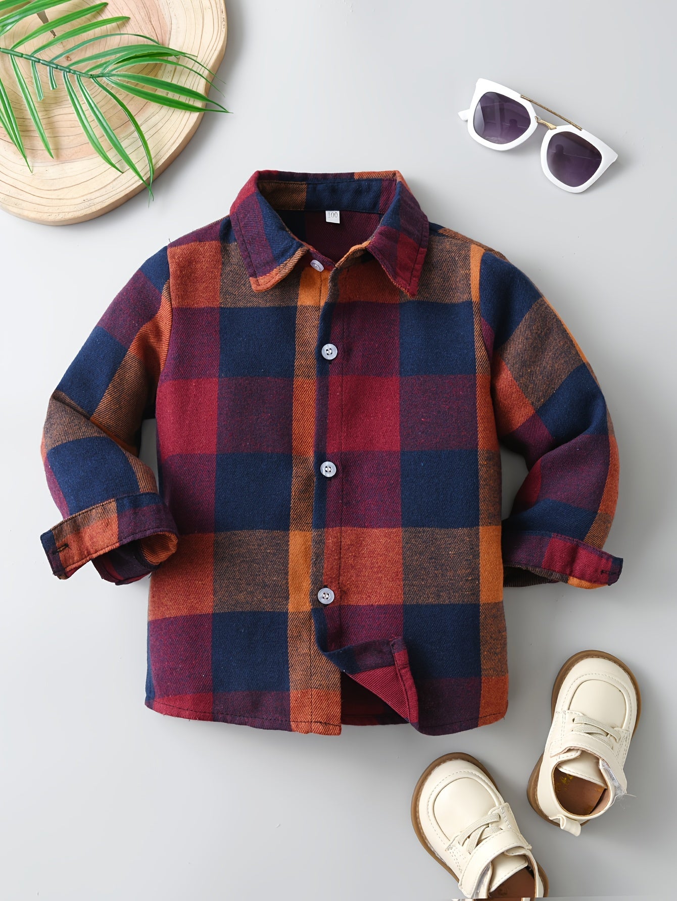 Boys Plaid Shirts Long Sleeve Button Down Tops Spring Fall Outwear