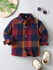 Boys Plaid Shirts Long Sleeve Button Down Tops Spring Fall Outwear