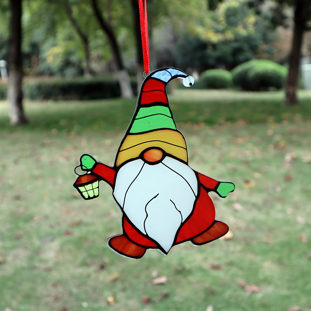 Acrylic Lantern Dwarf Santa Christmas Decoration Pendant