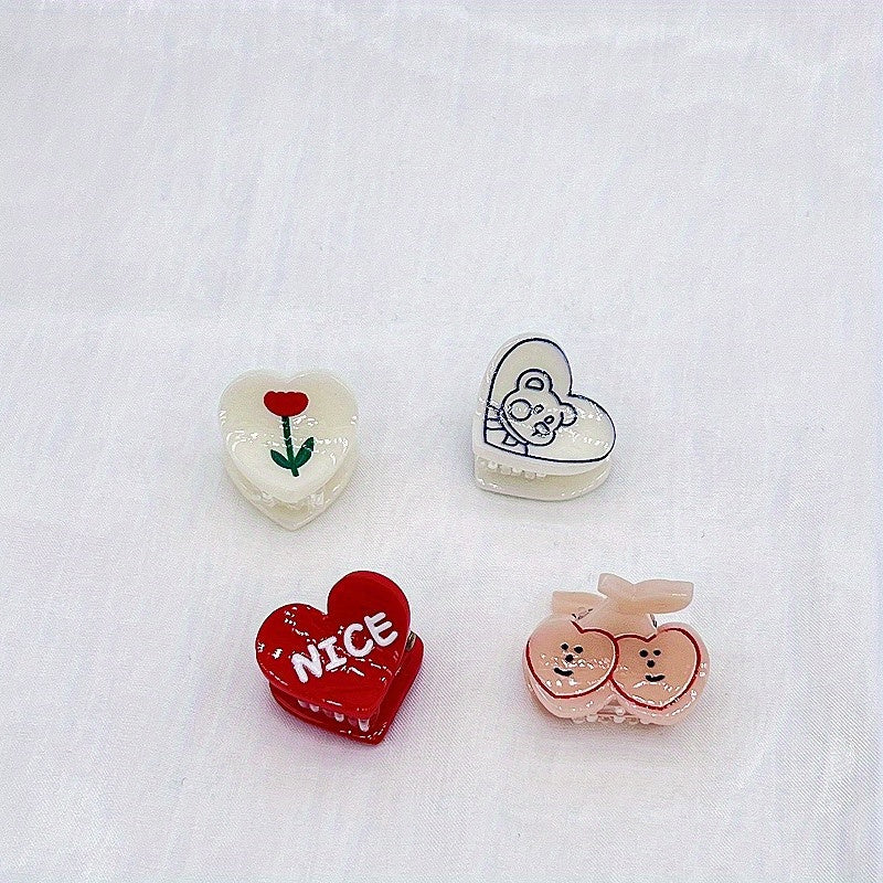 4pcs Small Hair Clips Animal Strawberry Rainbow Cloud Mini Clip