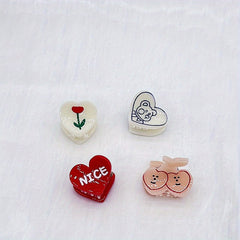 4pcs Small Hair Clips Animal Strawberry Rainbow Cloud Mini Clip