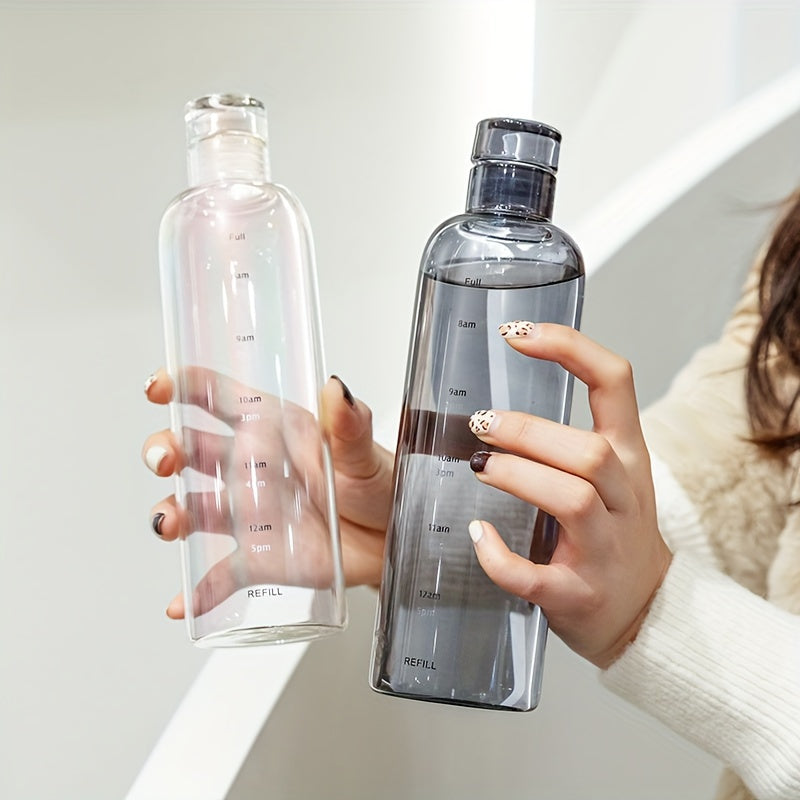 500ml Clear Leakproof Water Bottle With Time Scale - Lightweight Water Cup