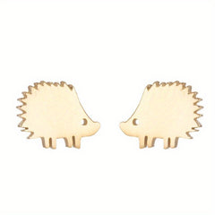 2pcs Men's Stainless Steel Hedgehog Stud Earrings