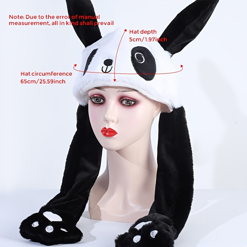 Cartoon Panda Hat With Moving Ears for Costume Party