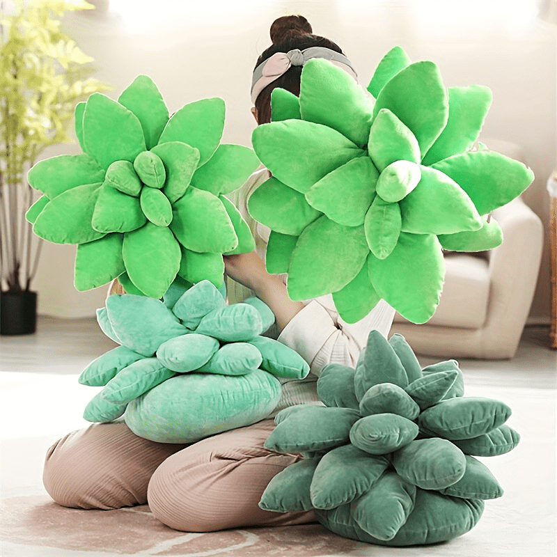 3D Simulation Succulents Cactus Pillow 18in Plush For Room Decor
