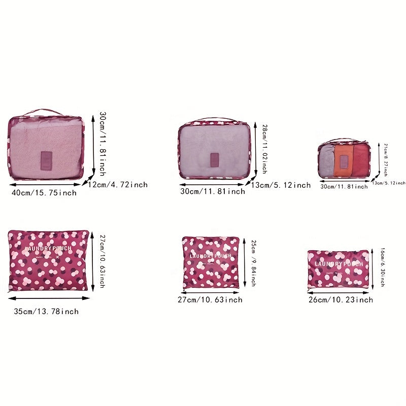 6pcs Travel Storage Bag Sets Underwear Luggage Bag Travel Clothing Storage Bags
