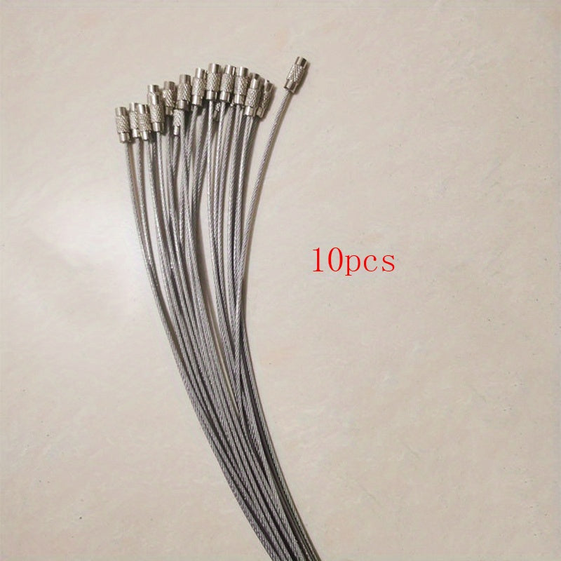 10pcs Stainless Steel Keychain Cable Rope For Men Hiking