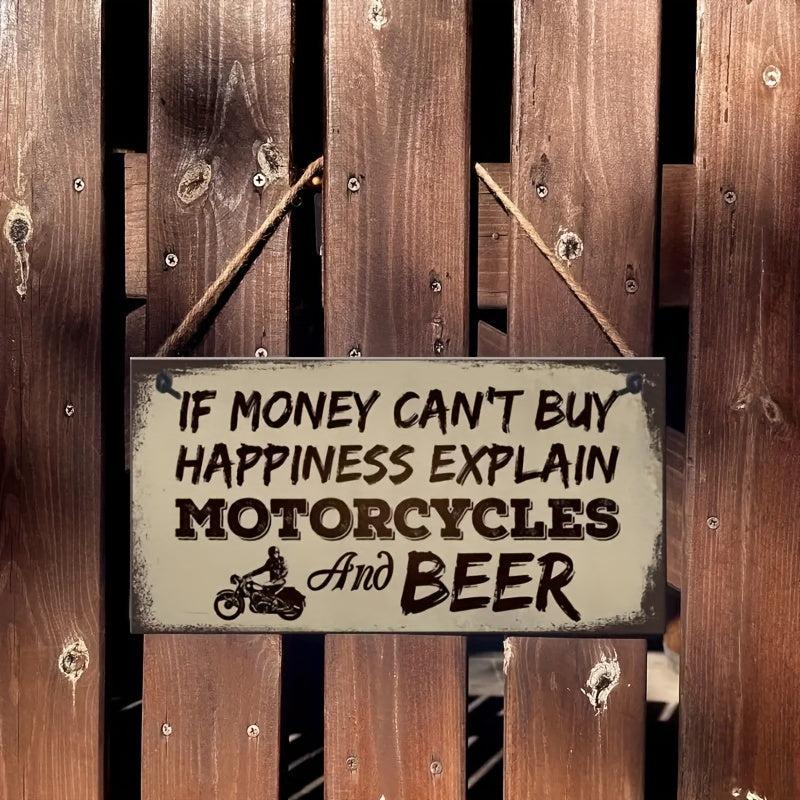 Beer Motorcycle Enthusiast Garage Sign Retro Dad Grandpa Gift For Him