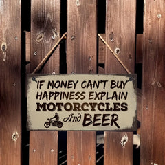 Beer Motorcycle Enthusiast Garage Sign Retro Dad Grandpa Gift For Him