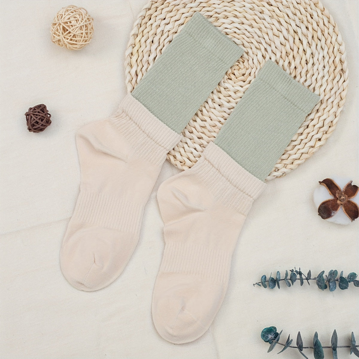 Colorblock Crew Socks for Women