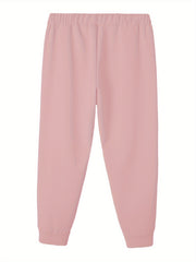  Leopard Print Fleece Crew Neck Sweatshirt & Joggers Set