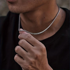 Men's Titanium Steel Necklace Hip hop Pendant with Chain
