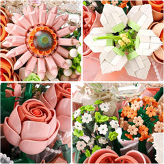 AKKEE Bouquet Building Block Set with Light Strip - DIY Craft Decoration