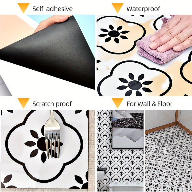 20pcs PVC Marble Floor Stickers Waterproo...
