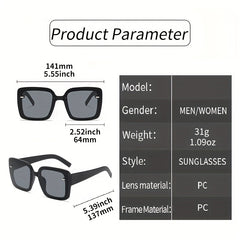 Large Square Sunglasses Gradient UV400 Sun Shades Driving Beach