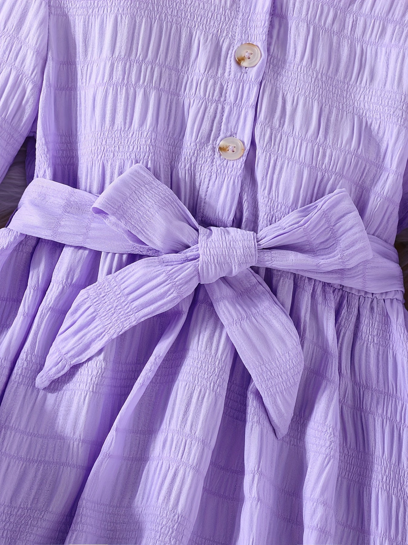 Girls Retro Princess Dress Midi Length Long Sleeve Casual Dress