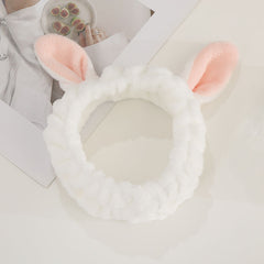 Plush Cat Ears Headband for Women Spa Hairband